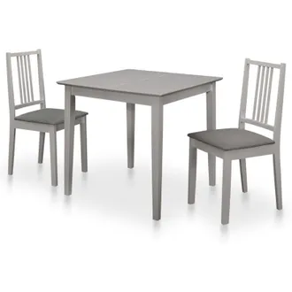 vidaXL Vidaxl - Juego De Muebles De Comedor 3 Piezas Mdf Gris