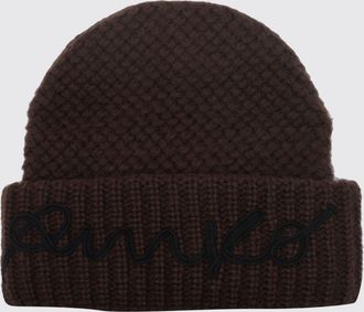 Pinko Berretto beanie in maglia a coste con risvolto e logo ricamato