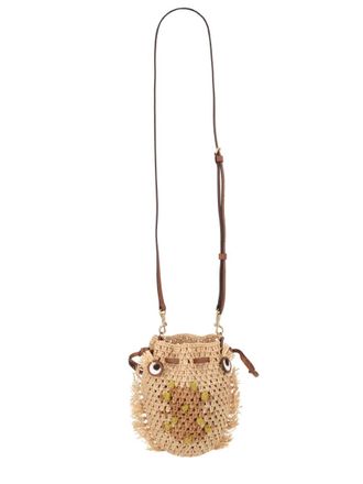 Anya Hindmarch Womens Shoulder Bag Creatures Brown Raffia