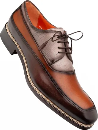 Mezlan Mens Bowery Shoes In Cognac/chocolate/taupe