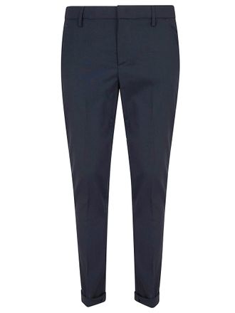 Dondup Gaubert Cotton Trousers with Low-Rise Waist and Tapered Leg