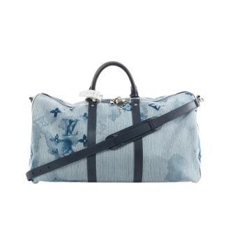 Louis Vuitton Pre-owned Keepall Bandouli&egrave;re 50 - Heren - Vintage Weekendtas - Blauw - ONE Size - Leer - Vintage