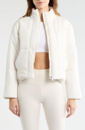 Travis Mathew Mont Blanc 3.0 Quilted Crop Puffer Jacket in Cloud Dancer at Nordstrom Rack, Size Medium