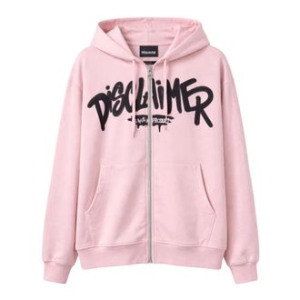 Disclaimer Zip-throughs, male, Pink, Size: XL Felpa Con Cappuccio