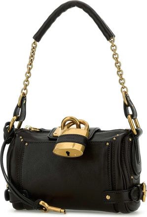 Chlo&eacute; Womens Black Leather Small Paddington Shoulder Bag Borse A Mano