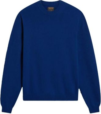Woolrich Maglione girocollo in lana dagnello - - Knitwear - Uomo - Blu - M