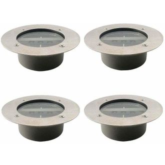 OEM Focos Solares Impermeables Ip65 - Paquete De 4 Con 3 Led - Luz Blanca Fr&iacute;a - F&aacute;cil Instalaci&oacute;n Inal&aacute;mbrica -crezuo
