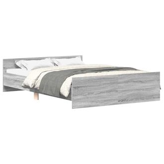 Berkfield Home Bed Frame with Headboard & Footboard Grey Sonoma 140x200 cm