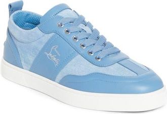 Christian Louboutin Retero Mixed Media Sneaker in Ceruleo at Nordstrom, Size 11.5Us