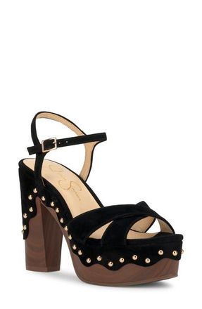 Jessica Simpson Samintia Ankle Strap Platform Sandal in Black at Nordstrom, Size 5.5