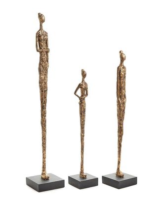 Tozai Home Set Of 3 Standing Tall Female Sculptures On Black Stand