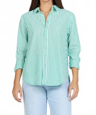 Dear John Denim Lolita Shirt In Green Stripe