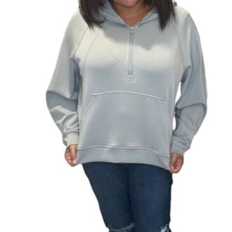 Wishlist Scuba Half-Zip Hooded In Cloud