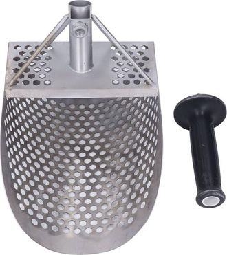 OEM Pala De Arena De Acero Inoxidable Para Playa - Longitud 295 Mm - Ancho 200 Mm - Agujeros Hexagonales Para Detecci&oacute;n De Metales