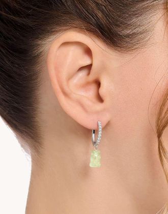 Thomas Sabo Orecchini a cerchio in argento sterling con ciondolo a forma di orso