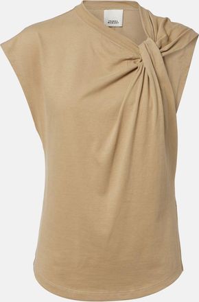 Isabel Marant Nayda gathered cotton jersey T-shirt