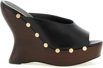 Magda Butrym Black Calfskin Wedge Womens Sandals