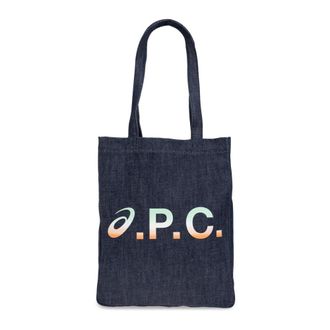 A.P.C. Lou Tote Bag - unisex - Shoppers - Blauw - ONE Size - Katoen - Tassen