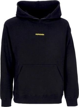 PROPAGANDA Zwarte Rib Hoodie met Slangenprint - Heren - Hoodies - Zwart - XL - Katoen - Hoodies & sweatvesten