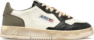 Autry Super Vintage Sneakers with Cracked Leather Back