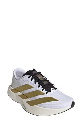 adidas Adizero Evo SL Running Shoe in White/Matte Gold/Black at Nordstrom, Size 10.5