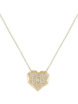 Luxury Bazaar 14K yellow gold diamond heart-pendant necklace - Goud