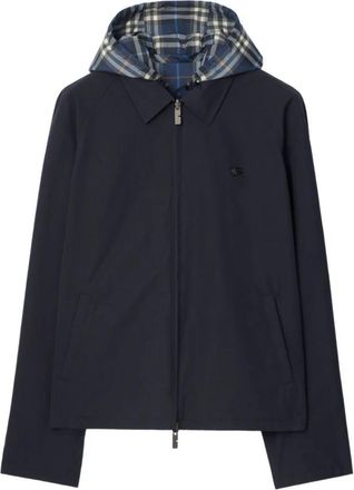 Burberry Omkeerbaar Katoenen Jack met Check-patroon - Heren - Zomerjassen - Blauw - S - Katoen - Jassen