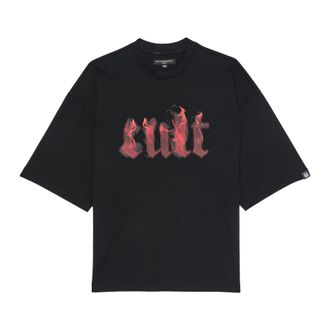 Cult of Individuality OVERSIZED SHORT SLEEVE CREW NECK TEE FLAME LOGO