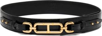 Tom Ford Zwart Whitney riem met T-vormige handtekening - Dames - Riemen - Zwart - 80 CM - Accessoires