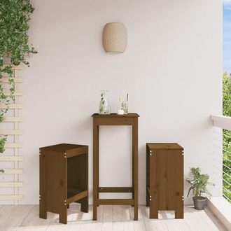 vidaXL Vidaxl - Taburetes De Cocina 2 Uds Madera Pino Marr&oacute;n Miel 40x36x75 Cm