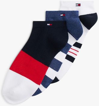 Tommy Hilfiger Mens Stripe Mix Sport Ankle Sock 3-Pack - Multi