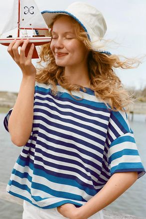 Maeve Cotton Fisherman Stripe Tee
