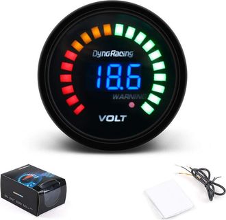 OEM Adecuado Para Volt&iacute;metros Digitales Automotrices De 12 V Y 2 (52 Mm), Tintado, Anal&oacute;gico, Electr&oacute;nico, 20 Led, Negro