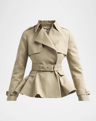 Burberry Pembury Peplum Short Trench