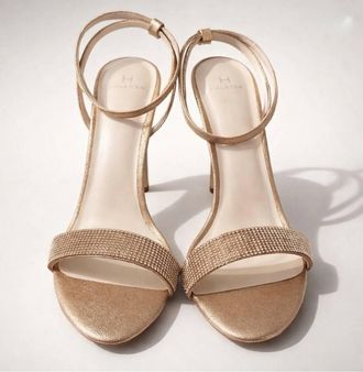 Halston Heritage Womens Sparkle Strap Party Heel In Rose Gold