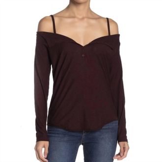 Nation Ltd Womens Harlow Long Sleeve Top In Burgundy