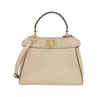 Fendi Pre-owned Vintage Handbag - Dames - Vintage Handtas - Beige - ONE Size - Leer - Vintage