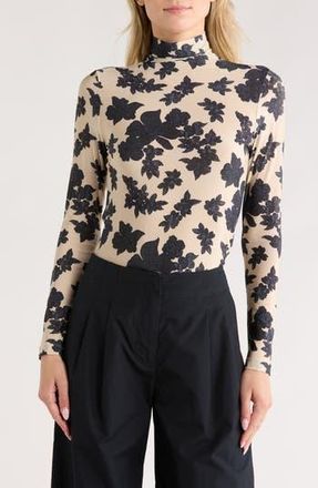 Ulla Johnson Aurelia Floral Mock Neck Top in Moonflower at Nordstrom Rack, Size Petite