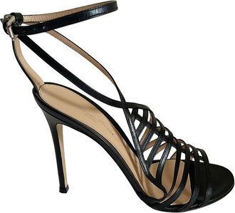 Gianvito Rossi Black Leather Vega Sandals Size 39