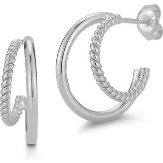 Sphera Milano Double Hoop Earrings in Silver at Nordstrom Rack