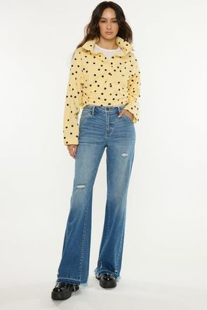 Kancan Marie High Rise Wide Flare Jeans in Medium Dark at Nordstrom, Size 26