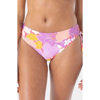 Roxy Bell Blooms Cinched Hipster Bikini Bottoms in Lilac Multi at Nordstrom Rack, Size Medium