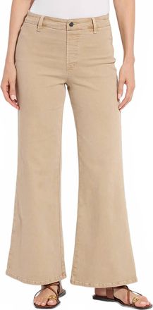 Lyss&eacute; Smoothing Waistband Wide Leg Pant In Asutex Desert Khaki