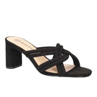 Bella Vita Mens Bella Vita Car Sandals Black Slip On Open Toe Block Heel HAWK3147