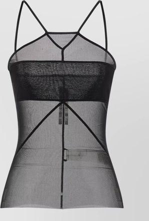 Rick Owens sheer geometric top spaghetti straps design