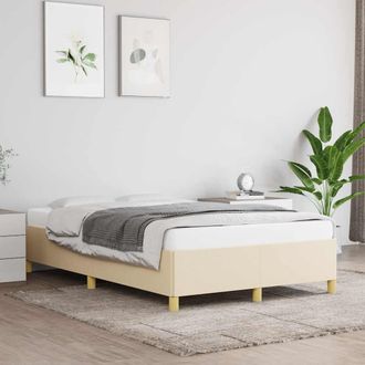 vidaXL Estructura De Cama Sin Colch&oacute;n Tela Crema 120x190 Cm Vidaxl