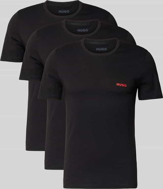 HUGO BOSS T-Shirt mit Label-Print im 3er-Pack in Black, Gr&ouml;&szlig;e XL