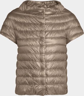 Herno Emilia Water-Resistant Ultralight Nylon Puffer Cape