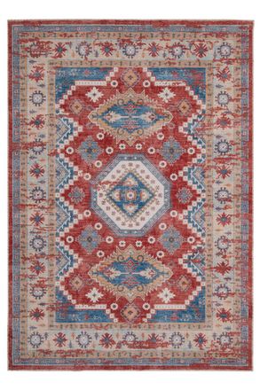 Kukoon Machine Washable Looped Pile Red Vintage Living Room Area Rug | Size: 160 cm x 230 cm