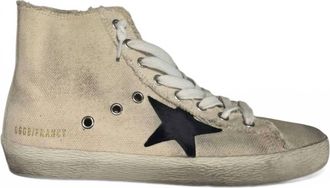 Golden Goose Womens Francy Canvas Sneakers In White